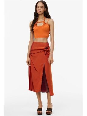 Zara satin midi skirt